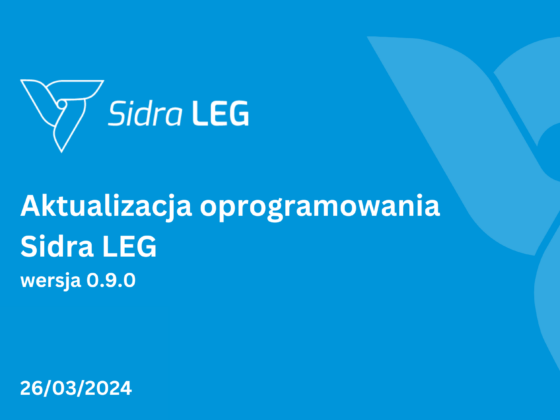 Sidra LEG software update 0.9.0 -banner